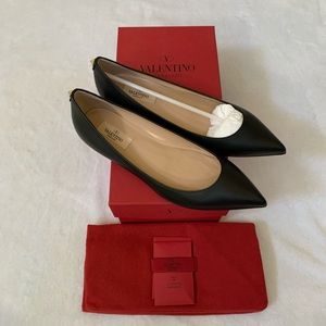 Valentino Black Rockstud Flats